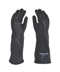 Guantes negros de látex con puño rolado DermaCare 56-450