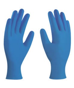 Caja con 100 piezas de Guantes de nitrilo desechables color azul DermaCare 67-600