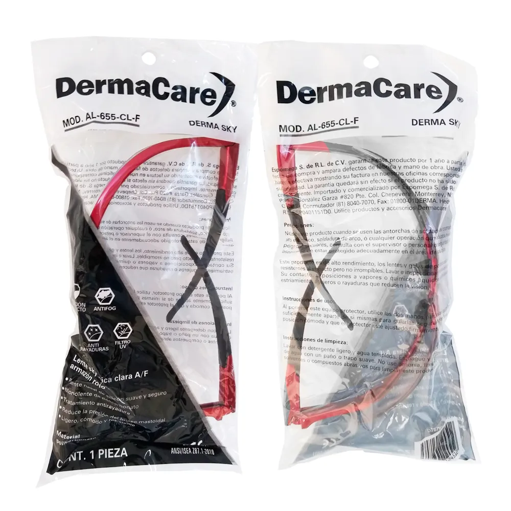 Lente Sky Armazón Rojo Mica Clara Antiempañante DERMACARE AL-655-CL-F - Image 2