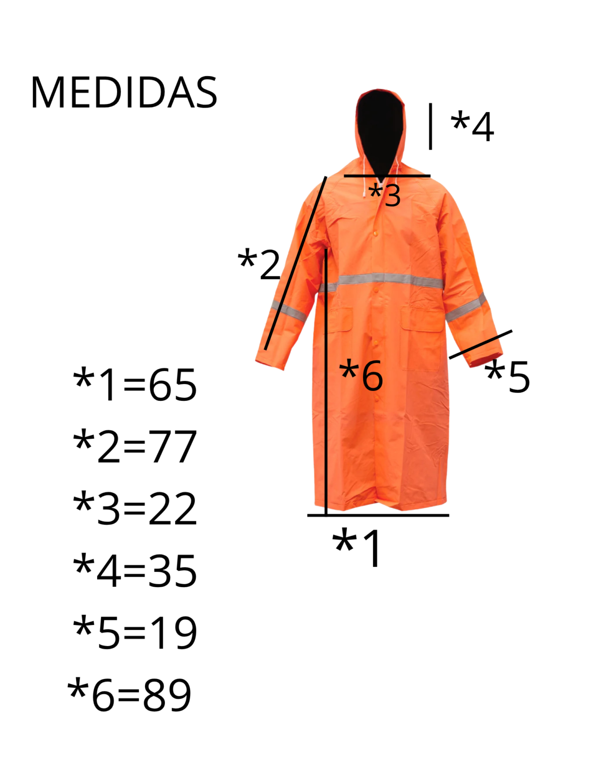GABARDINA IMPERMEABLE CON CAPUCHA LICA MOD.GIL-NARANJA Mexcomer