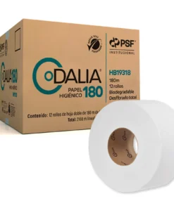 CAJA DE ROLLOS 180 MTS PAPEL HIGIÉNICO DALIA 12 ROLLOS