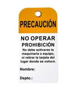 ETIQUETA AMARILLA SAFELOCK PVC NO OPERAR ABUS(10 PZS)AB-1008