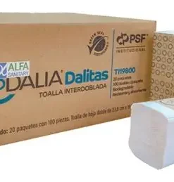 TOALLA INTERDOBLADA HOJA DOBLE DALITAS CAJA 2000 PZS