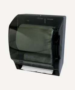 DESPACHADOR DE TOALLA EN ROLLO OVAL CON PALANCA NEGRO HUMO