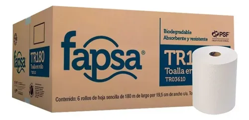 CAJA DE TOALLA EN ROLLO 180 MTS DALIA FAPSA 6 PZS