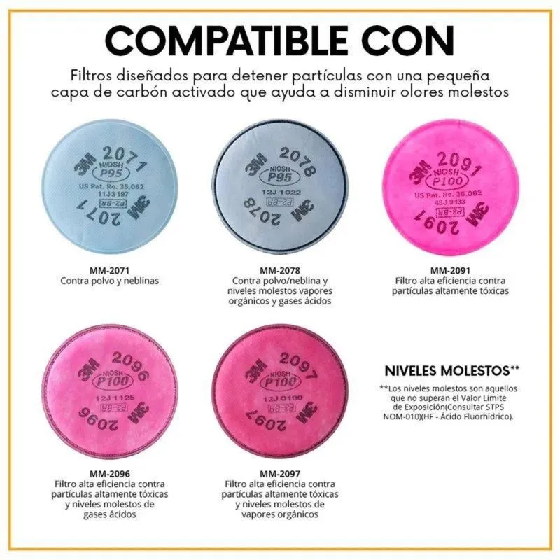 Respirador reusable media cara 3M mod.MM-6501QL - Image 5