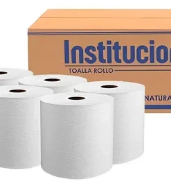 CAJA TOALLAS EN ROLLO 180 MTS BLANCA INSTITUCIONAL(6 PZS)