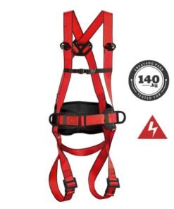 ARNÉS DE SEGURIDAD ANTICAÍDAS DIELÉCTRICO MAXIPRO 3 AROS ROJO CLIMAX