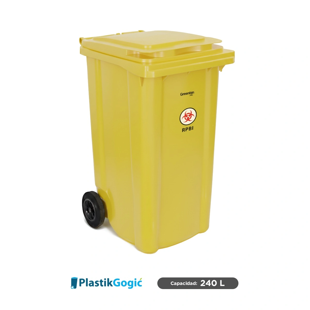 Contenedor RPBI 240 L 2 ruedas Plastik Gogic AMARILLO