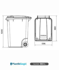 Alternative view of Contenedor con 2 ruedas Plastik Gogic 360 L