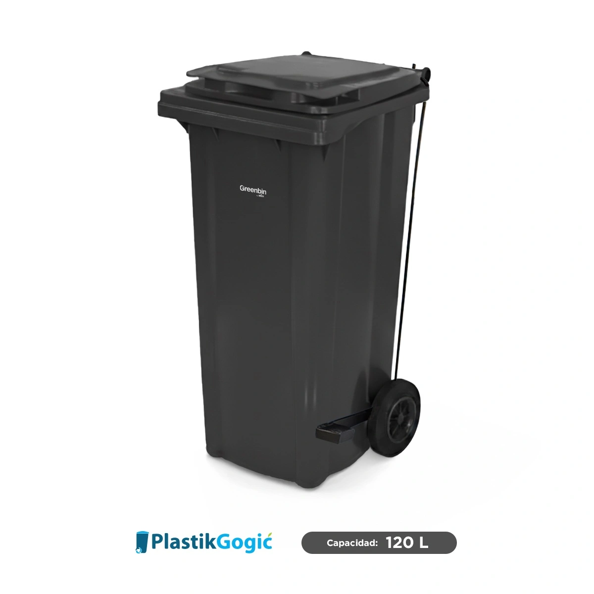 Contenedor con 2 ruedas y pedal Plastik Gogic 120 L