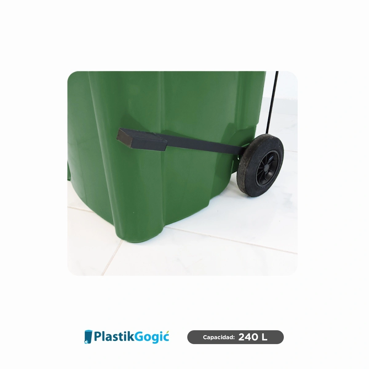 Contenedor con 2 ruedas y pedal Plastik Gogic 240 L - Image 3