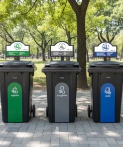 Estación ecológica modular contenedores 240L 2 ruedas(2,3,4 o 5 pzs) Plastik Gogic