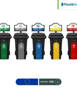 Alternative view of Estación ecológica modular contenedores 120L/2 ruedas(2,3,4 Y 5 Pzs)Plastik Gogic