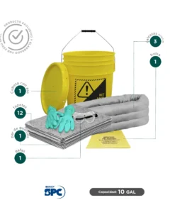 Alternative view of Kit antiderrames universal no quimicos SPC 10 Gal | absorción 9 Gal