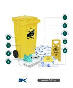 Alternative view of Kit antiderrames móvil para aceite y derivados del petróleo SPC 20 Gal | absorción 16 Gal