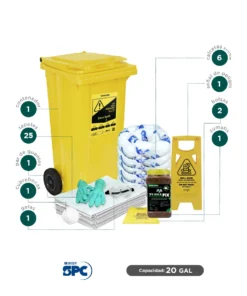 Alternative view of Kit antiderrames móvil para aceite y derivados del petróleo SPC 20 Gal | absorción 15 Gal