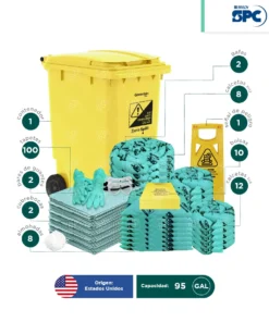 Alternative view of Kit antiderrames móvil para líquidos agresivos o hazmat SPC 95 Gal | absorción 70 Gal