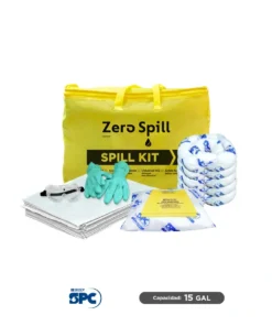 Kit antiderrames portátil para respuesta a emergencias para aceite y derivados del petróleo SPC 15 Gal | absorción 17 Gal