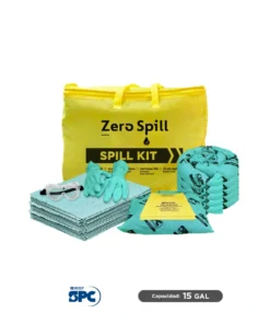 Kit antiderrames portátil para respuesta a emergencias para líquidos agresivos o hazmat SPC 15 Gal | absorción 13 Gal