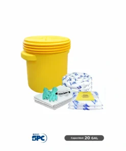 Kit antiderrames para aceite y derivados del petróleo SPC 20 Gal | absorción 17 Gal