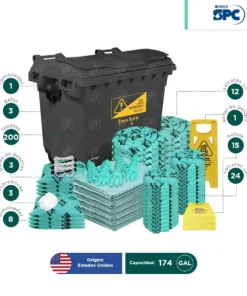 Alternative view of Carro antiderrames móvil para líquidos agresivos o hazmat SPC 174 Gal | absorción 115 Gal