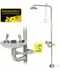 LAVAOJOS Y REGADERA DE EMERGENCIA ACERO INOX (incluye servicio de instalación)