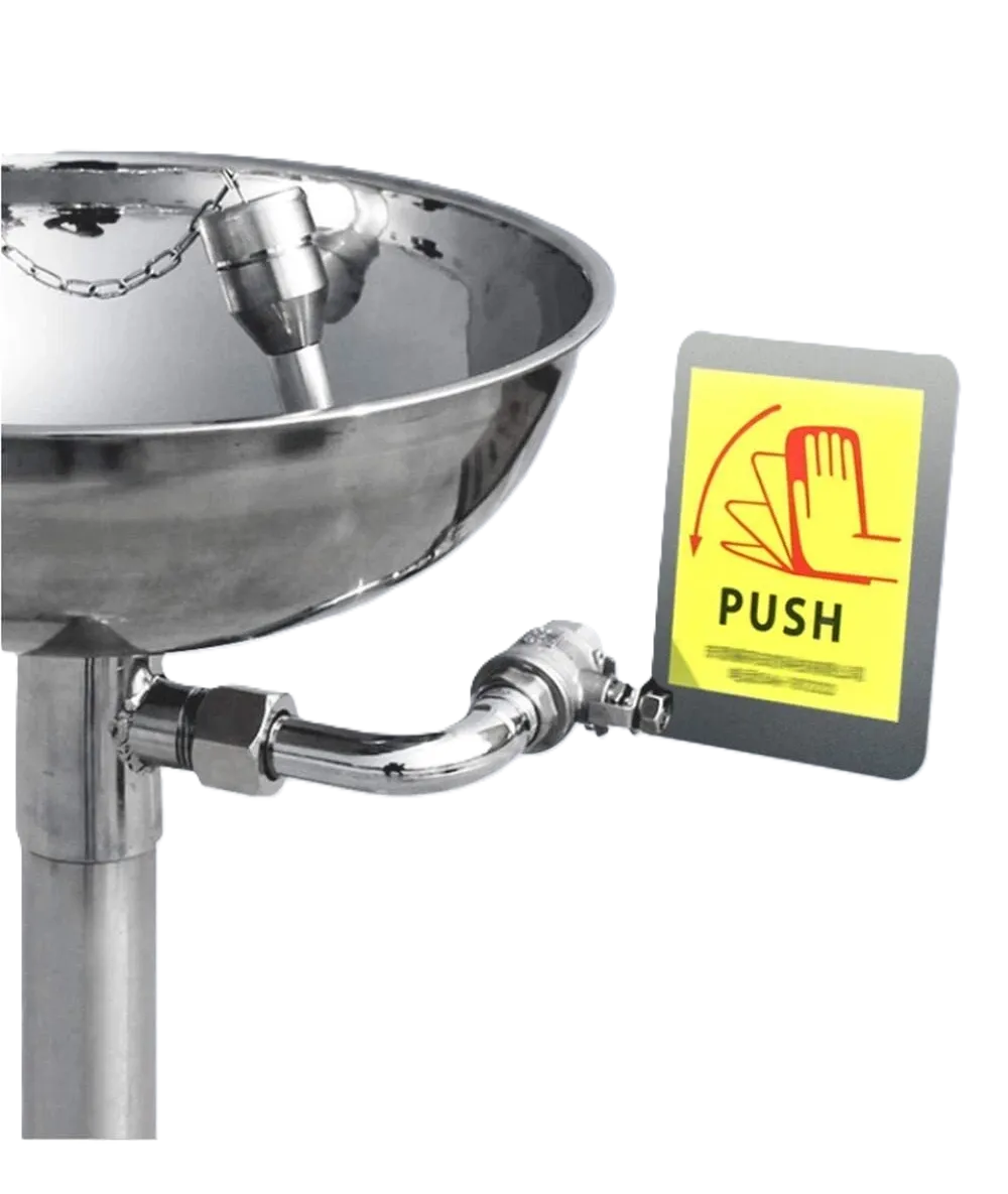 ESTACIÓN LAVAOJOS FIJO PARED CON PEDAL ACERO INOX (incluye servicio de instalación)