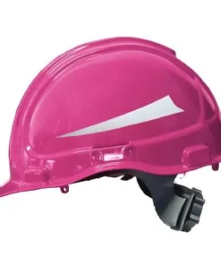 CASCO ROSA DE SEGURIDAD TIPO CACHUCHA DIELÉCTRICO CLASE "E" AJUSTE MATRACA, REFLEJANTE