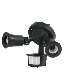 ARBOTANTE SENSOR DE MOVIMIENTOCABEZAS GIRATORIAS NEGRO (LAMPARAS NO INCLUIDAS))