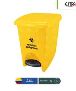 BOTE DE BASURA RPBI CON PEDAL 10 LITROS Estra