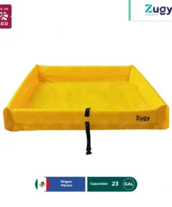 CHAROLA BERMA PORTÁTIL DE PVC PARA DERRAMES  23 GAL/ 87 LT 90×90 CM  ZUGY