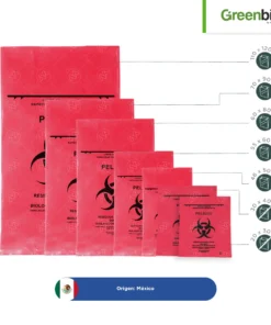 BOLSA RPBI ROJA PAQUETE 100 PIEZAS