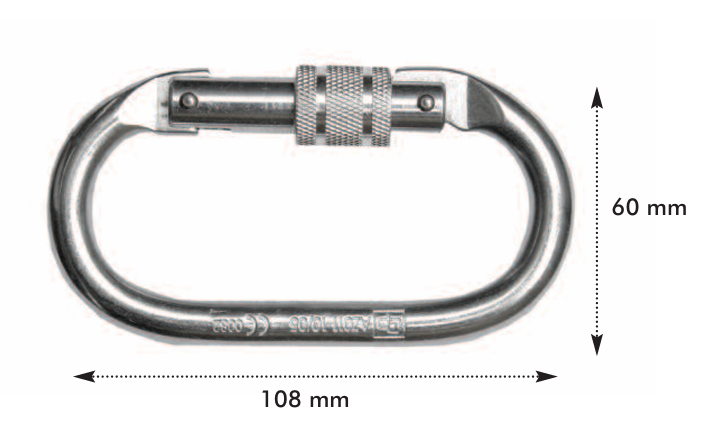 MOSQUETÓN SEGURO 25KN ACERO INOXIDABLE SEGURO DE ROSCA - Image 2