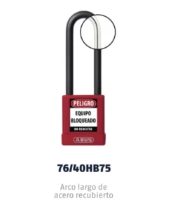 Alternative view of CANDADO DE BLOQUEO DIELÉCTRICO ARCO 75mm ACERO RECUBIERTO NANO-Protect ABUS 76/40HB75 KD