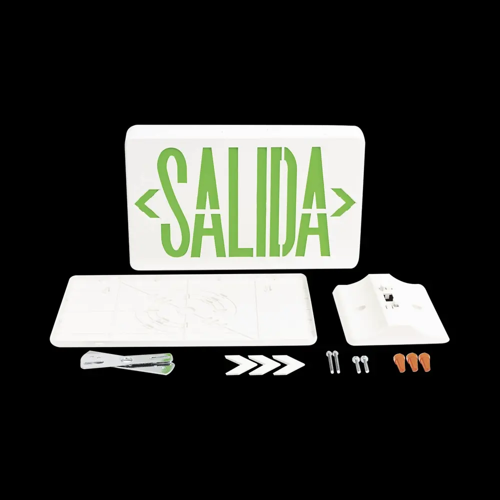 LETRERO SALIDA LED VERDE SALIDA UNIVERSAL BATERÍA RECARGABLE - Imagen 2