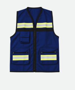 CHALECO CON REFLEJANTE TIPO GEOLOGO ALGODÓN GABARDINA MULTIPLES BOLSAS